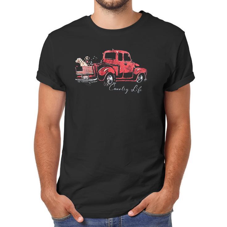 Country Life Outfitters Truck Dogs American Flag Indigo Men T-Shirt