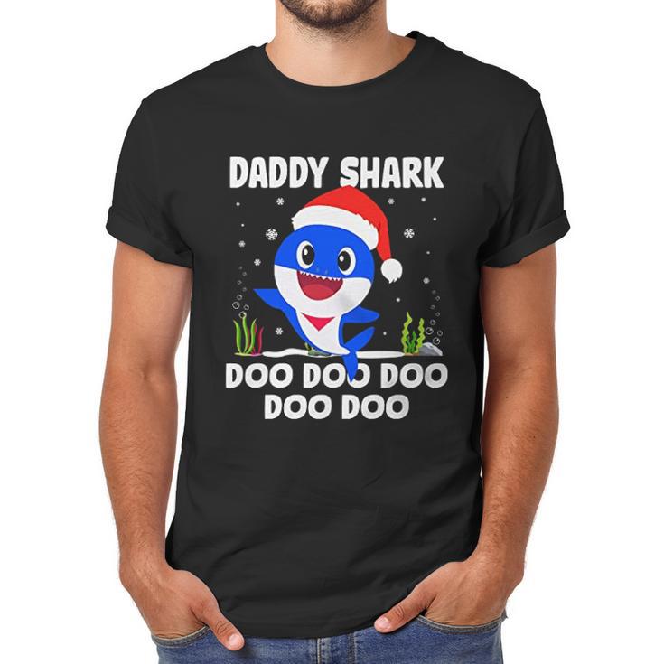 Men Daddy Shark With Santa Claus Hat Family Pajama Men T-Shirt