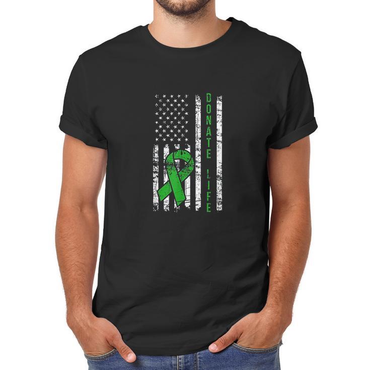 Distressed Donate Life Usa Flag Organ Kidney Donor Ribbon Men T-Shirt