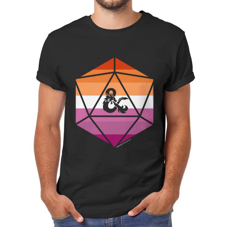 Dungeons And Dragons Lesbian Pride Flag Dice Logo Gift Graphic Design Printed Casual Daily Basic Men T-Shirt