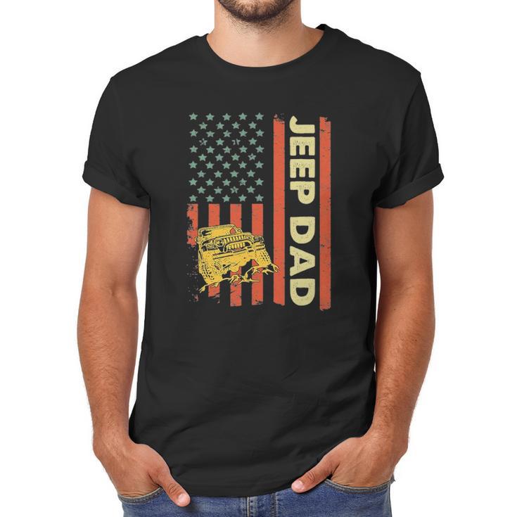 Jeep Dad American Flag Fathers Day 4Th Of July Men T-Shirt