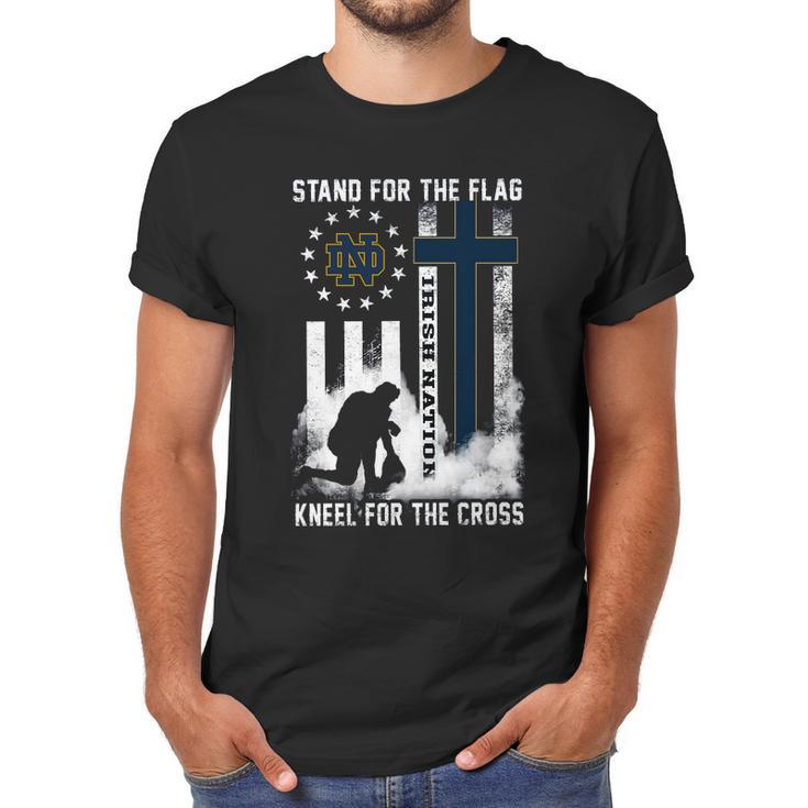 Official Stand For Flag Kneel For Cross Notre Dame Fighting Irish Nation T Shirt Men T-Shirt