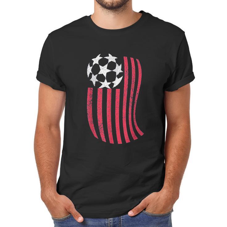 Usa National Flag With Soccer Ball Distressed Gift Men T-Shirt