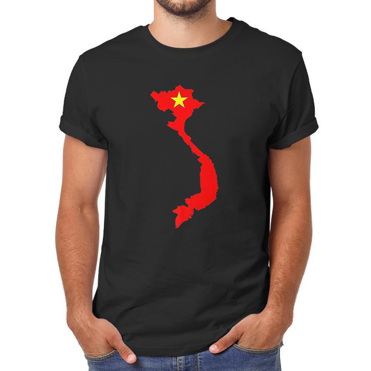 Vietnam Country Map With Vietnamese Flag Men T-Shirt