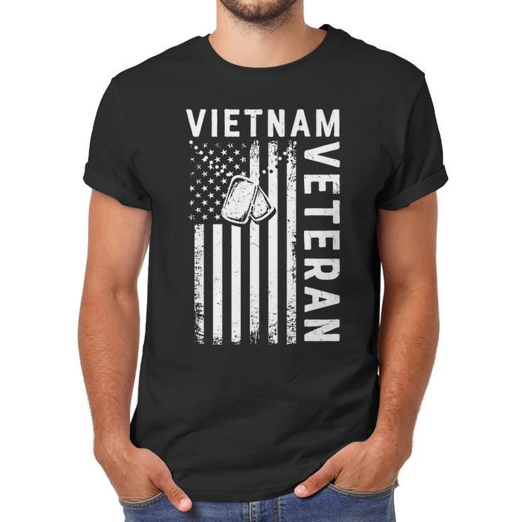 Vietnam Veteran 2022 Black White Great Flag Men T-Shirt