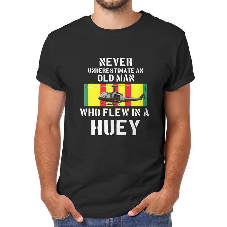 Vietnam Veteran Vet T Uh1 Huey Helicopter Graphic Design Printed Casual Daily Basic Men T-Shirt