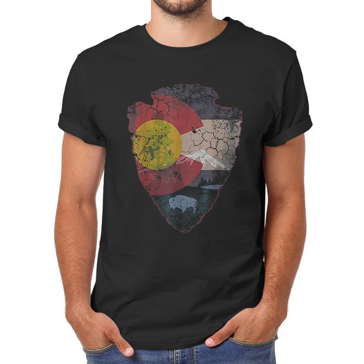 Vintage Colorado Flag Arrowhead Retro Fade Men T-Shirt