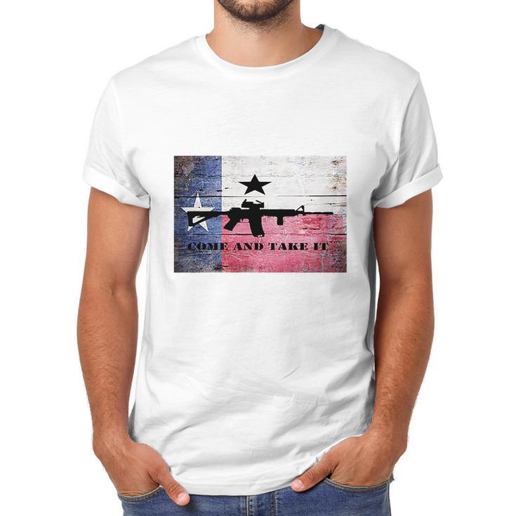 Come And Take It Ar 15 Rifle Texas Flag Men T-Shirt