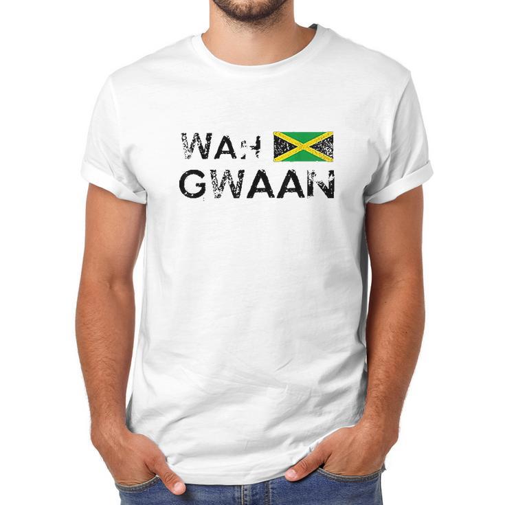 Jamaica Wah Gwaan Flag Jamaican Pride Fan Gift Men T-Shirt