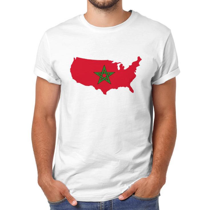 Moorish American T-Shirt America Amexem Moroccan Flag Tee Men T-Shirt