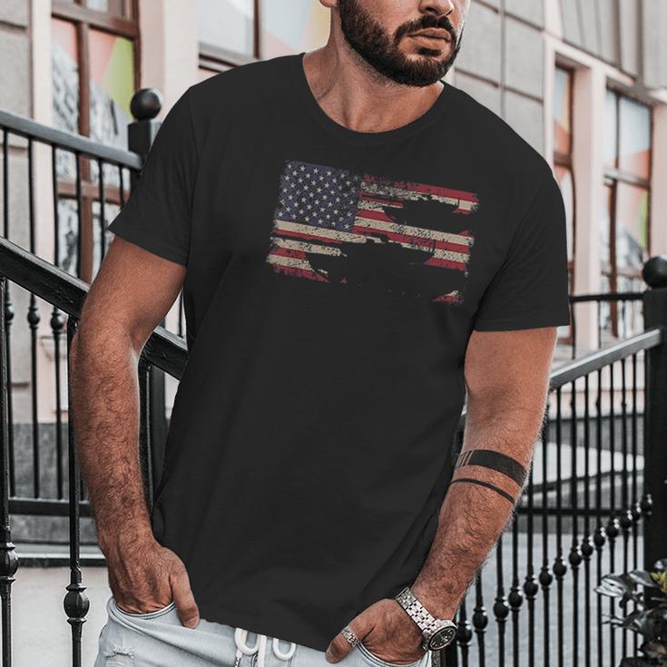 Abrams Battle Tank Usa Flag Gift Men T-Shirt