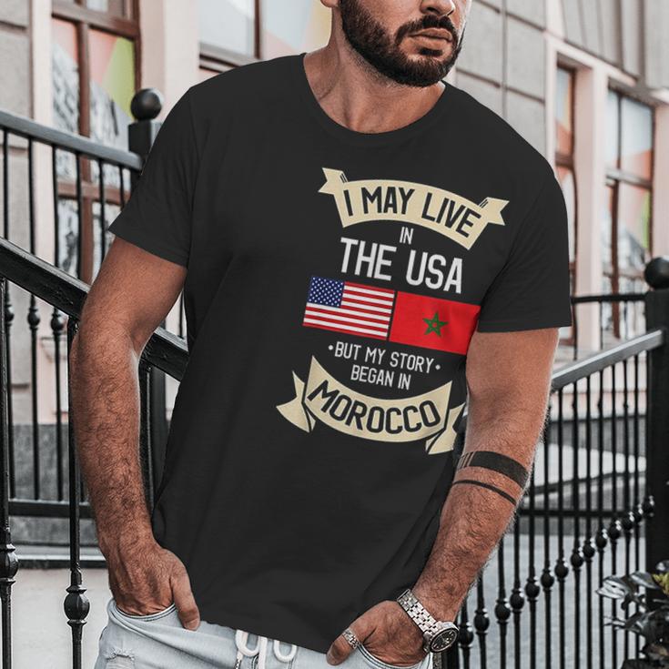 American Flag Morocco Moroccan Roots Gifts Men T-Shirt