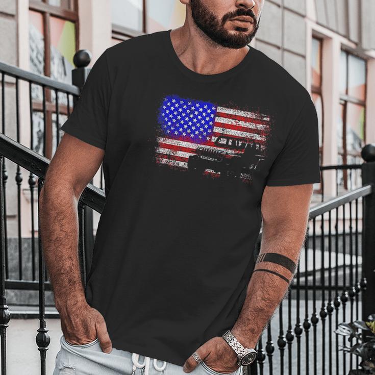 American Us Flag Jeep Men T-Shirt