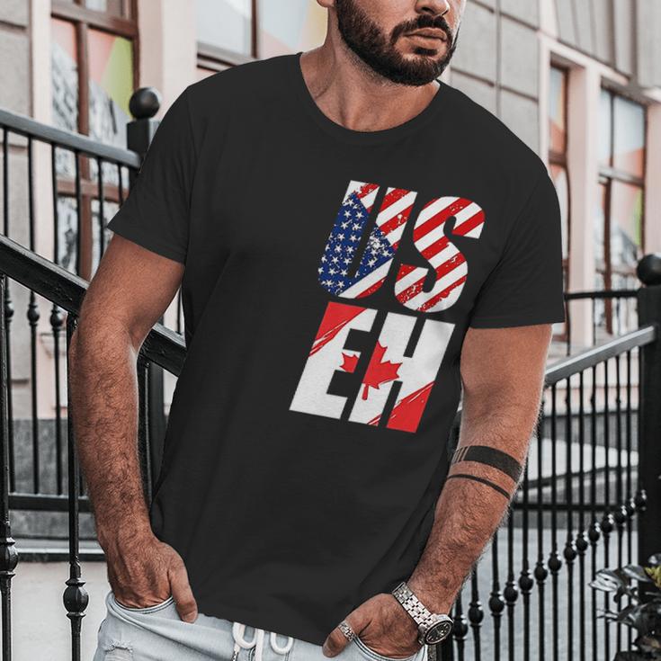 Canada Usa Flag Useh Canadian Flag Men T-Shirt