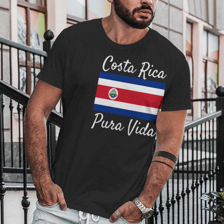 Costa Rica Pura Vida T-Shirt Beautiful National Flag Tee Men T-Shirt