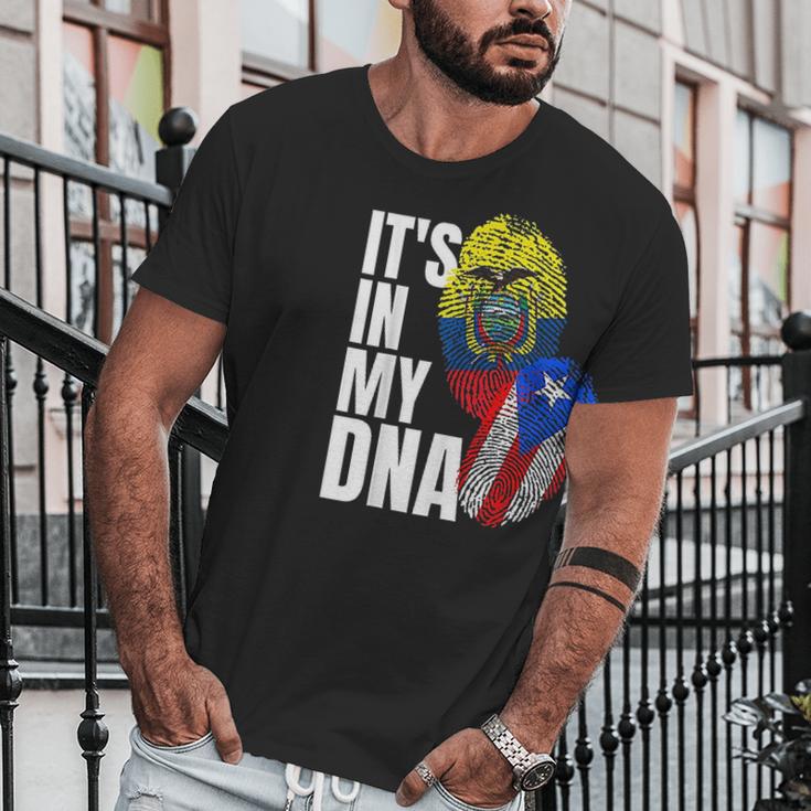 Ecuadorian And Puerto Rican Dna Mix Flag Heritage Gift Men T-Shirt