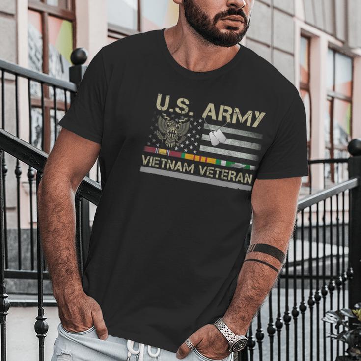 Funny Us Army Vietnam Veteran Usa Flag A Great Gift For Veteran Vietnam Army Men T-Shirt