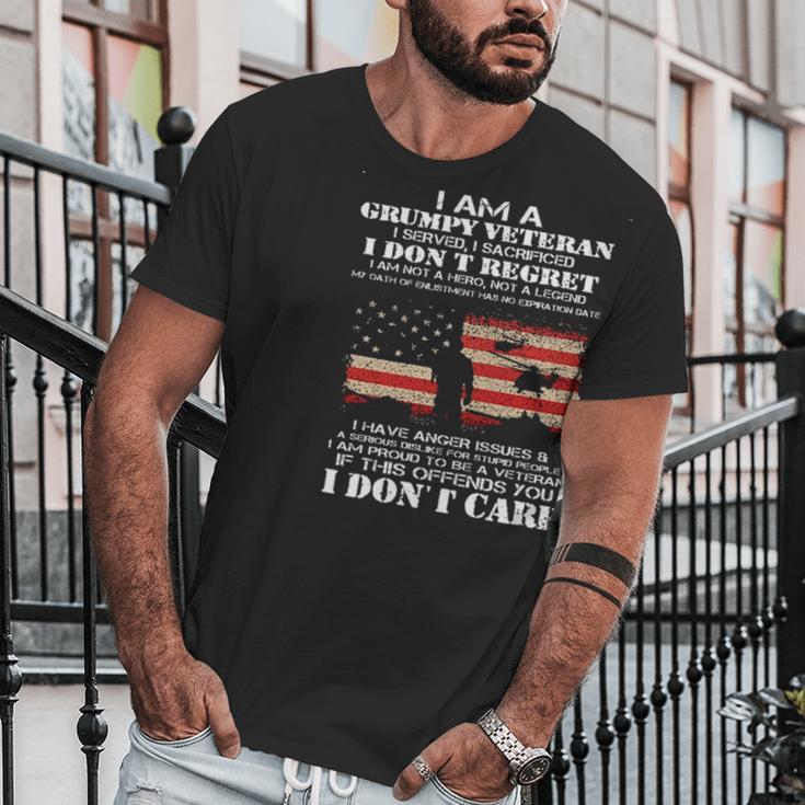 I Am A Grumpy Veteran I Dont Care 2022 New Gift Men T-Shirt