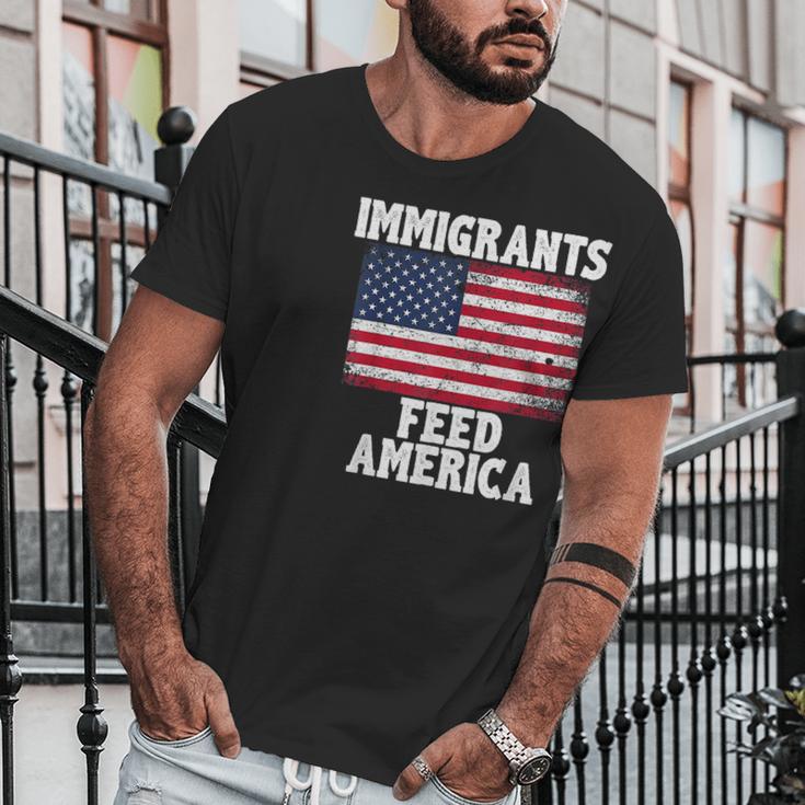 Immigrants Feed America With America Flag Men T-Shirt