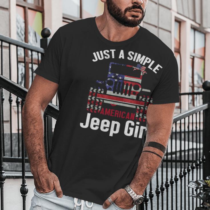 Just A Simple Jeep Girl American Flag 4Th Of JulyMen T-Shirt