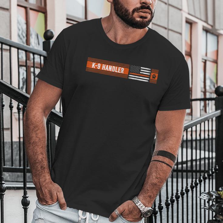 K9 Handler Search & Rescue Thin Orange Line Flag K9 Unit Graphic Design Printed Casual Daily Basic Men T-Shirt