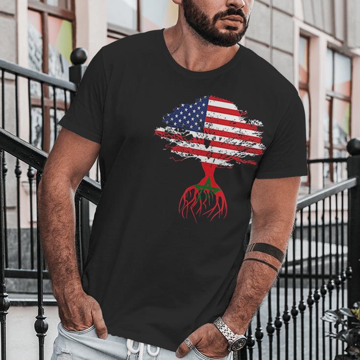 Moroccan Roots American Flag Morocco Gifts Men T-Shirt