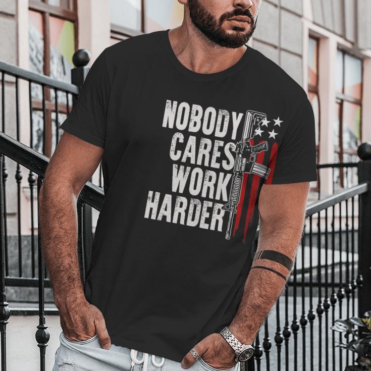 Nobody Cares Work Harder Ar15 Owner American Flag Men T-Shirt