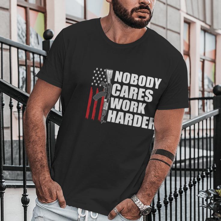 Nobody Cares Work Harder Ar15 Us Army Veteran Day Graphic Design Printed Casual Daily Basic Men T-Shirt