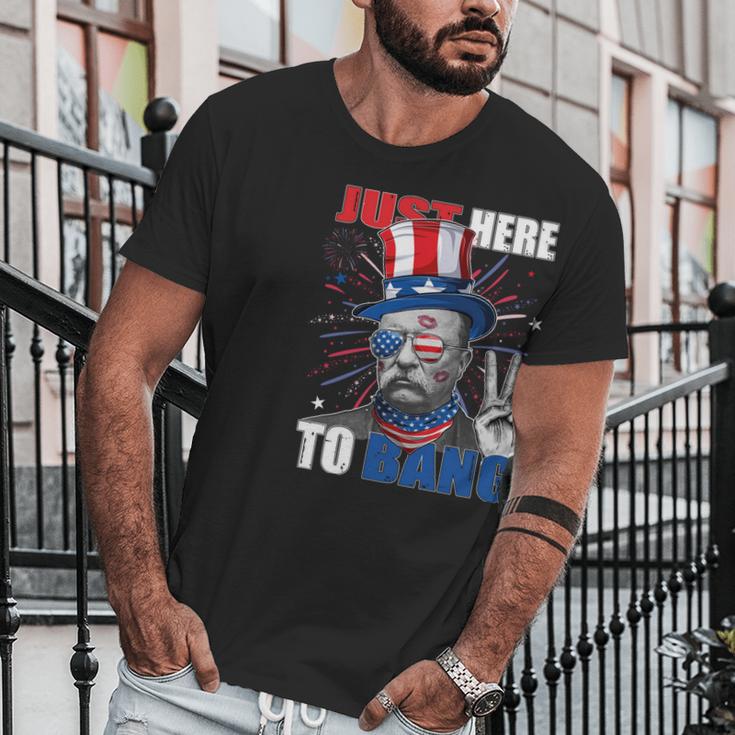 Theodore Roosevelt 4Th Of July Just Here To Bang American Flag Men T-Shirt