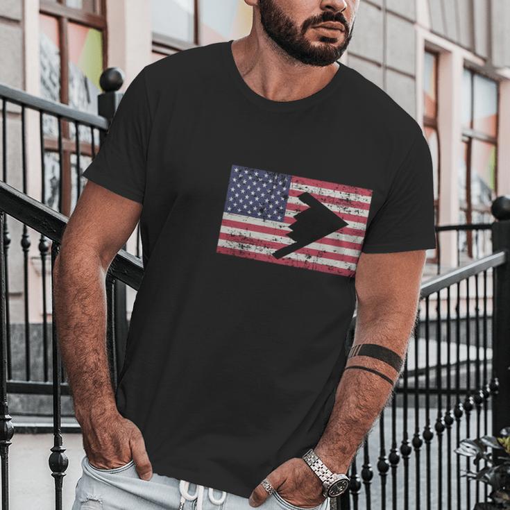 Patriotic B2 Stealth Bomber American Flag T-Shirt Men T-Shirt