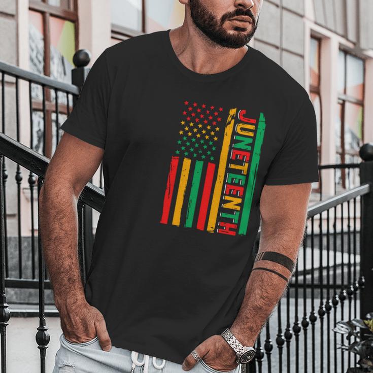 Rero American Flag African American Flag June 19 1865 Graphic Design Printed Casual Daily Basic Men T-Shirt