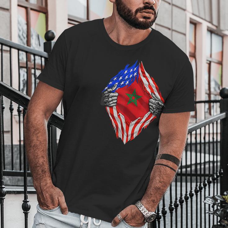 Super Moroccan Heritage Morocco Roots Usa Flag Gift Men T-Shirt