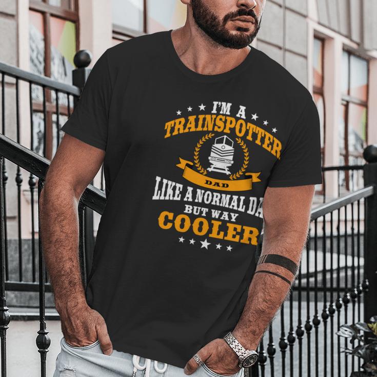 Trainspotter Dad Trainspotting Design Steam Locomotive Funny Gift Graphic Design Printed Casual Daily Basic Men T-Shirt