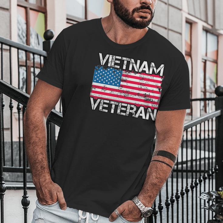 Vietnam Veteran Vintage Us Flag Military Vet Gift Men T-Shirt