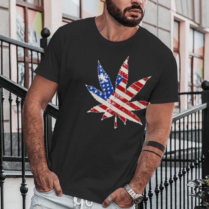 Vintage Weed American Flag 420 Men T-Shirt