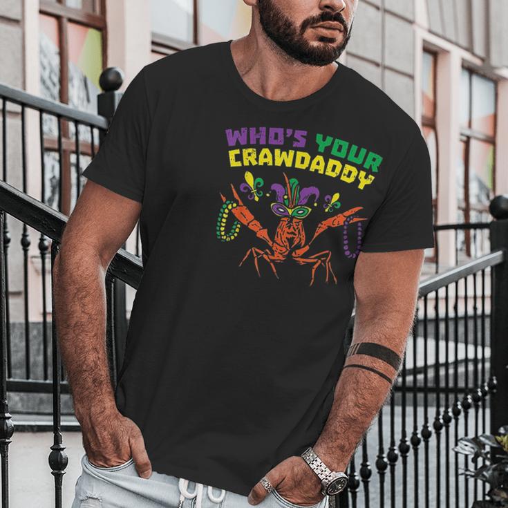 Whos Your Crawdaddy Crawfish Jester Beads Funny Mardi Gras Men T-Shirt