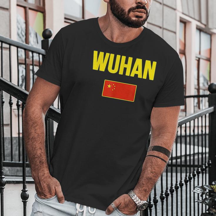 Wuhan Chinese Flag China Men T-Shirt