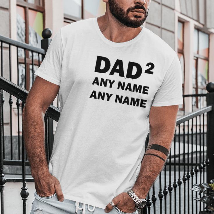 Custom Names Dad Of 2 Personalized Dad Men T-Shirt