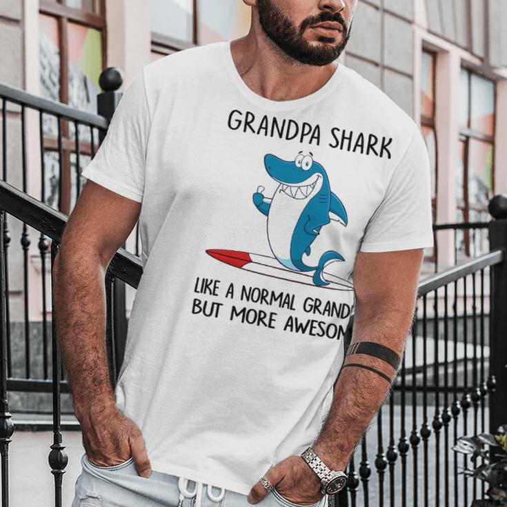 Grandpa Gift Grandpa Shark Like A Normal Grandpa But More Awesome Men T-Shirt