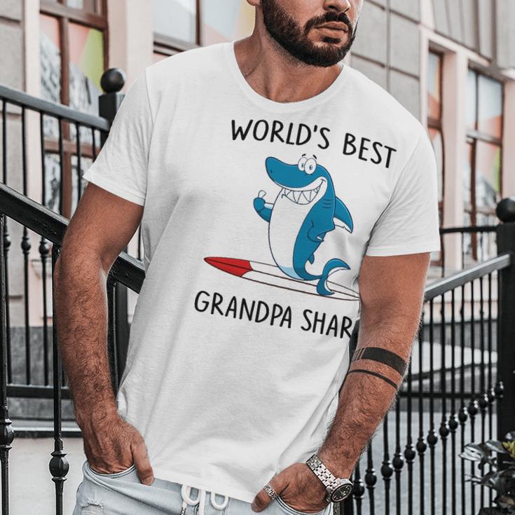 Grandpa Gift Worlds Best Grandpa Shark Men T-Shirt