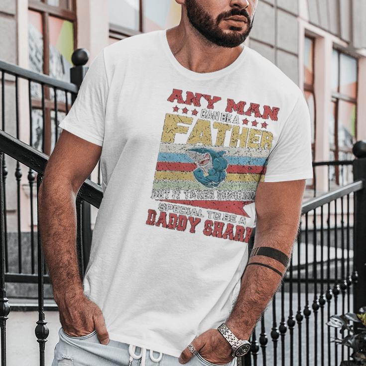 Any Man Can Be A Father Special Men Can Be Daddy Shark Men T-Shirt