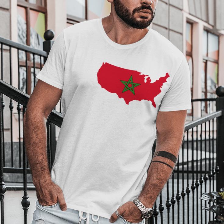 Moorish American T-Shirt America Amexem Moroccan Flag Tee Men T-Shirt