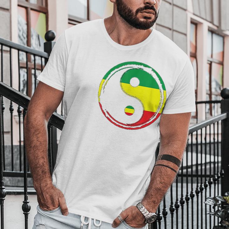 Rasta Flag Jamaica Flag Irie Peace Symbol Reggae Music Men T-Shirt