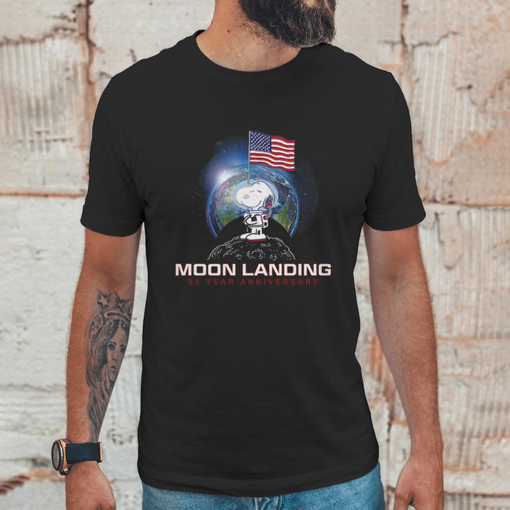 American Flag Snoopy Moon Landing 50 Year Anniversary Shirt Men T-Shirt