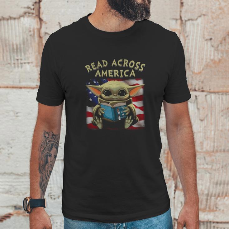 Baby Yoda Read Across America Flag Men T-Shirt