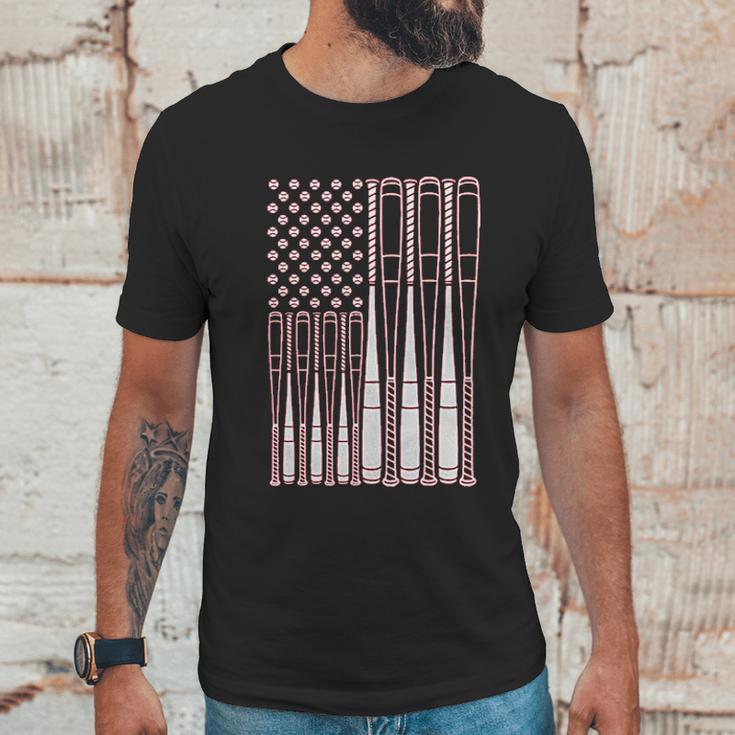 Baseballs And Bats American Flag Youth Men T-Shirt