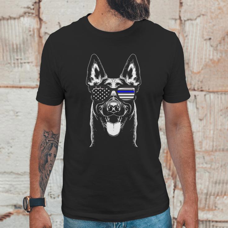 Belgian Malinois K9 Unit Thin Blue Line Flag Police Gift Cute Gift Men T-Shirt