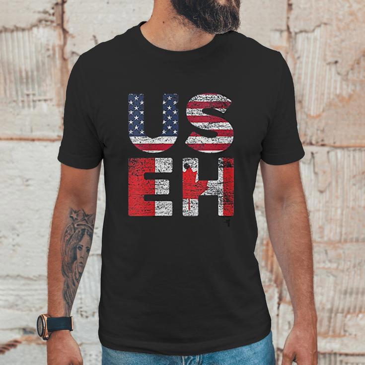 Canadian Pride American Usa Useh Us Flag Canada Men T-Shirt