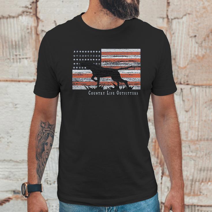 Country Life Outfitters Pointer Dog American Flag Men T-Shirt