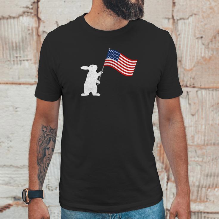 Cute Rabbit Usa Flag World War Champs July 4Th Men T-Shirt